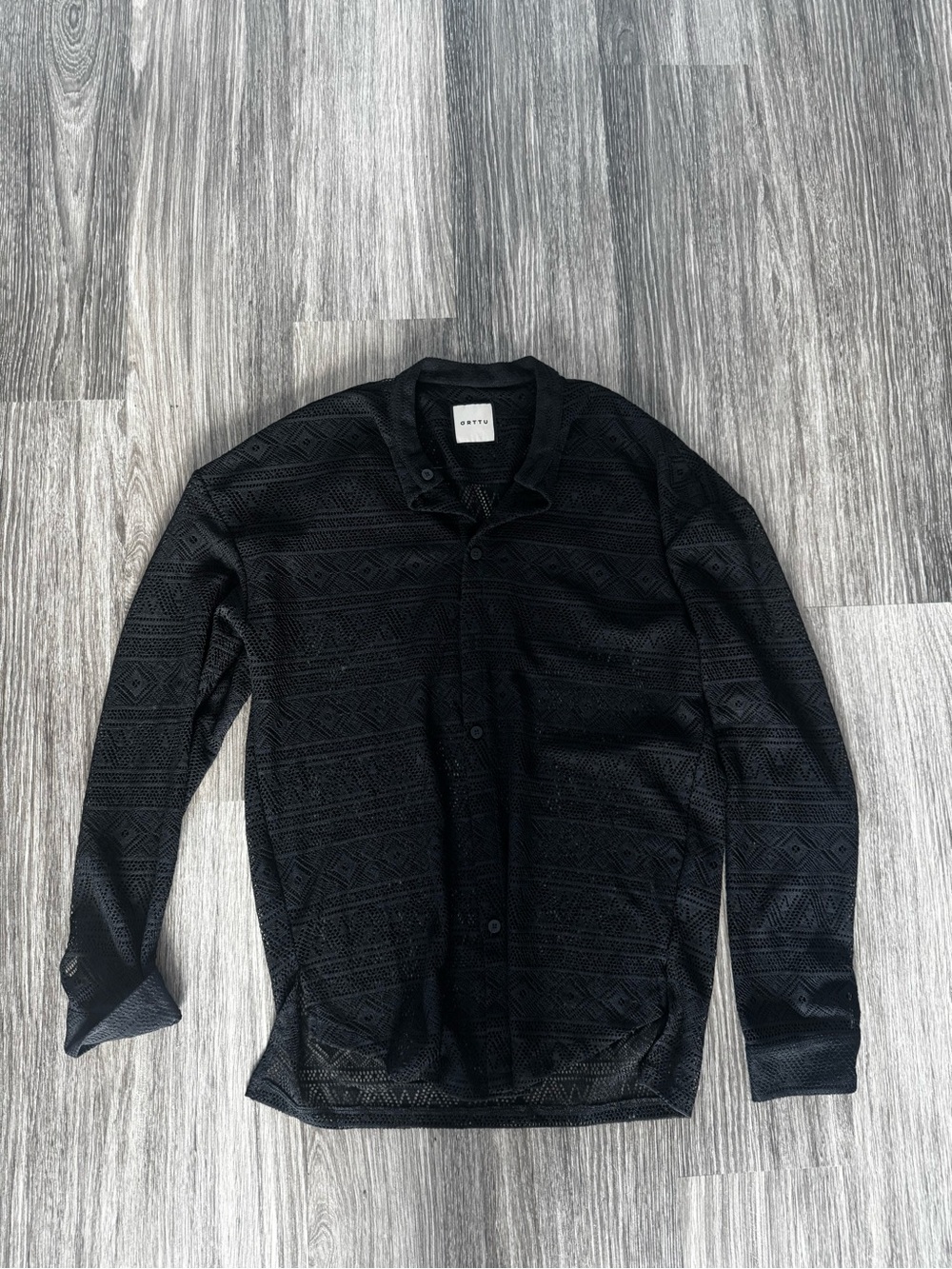 ORTTU Black Lightweight Button-Up Shirt Jacket